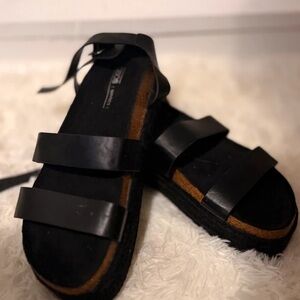 ASOS Black Double Strap Sandals